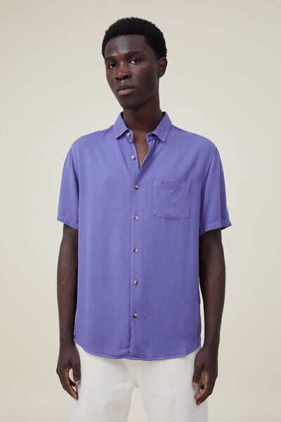 Cuban Short Sleeve Shirt, PACIFIC BLUE