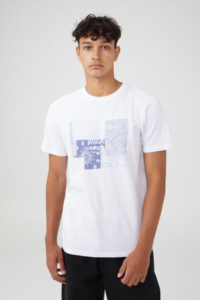 Tbar Street T-Shirt, WHITE/DREAM PAISLEY