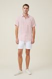 Linen Short Sleeve Shirt, SPORT RED STRIPE - alternate image 2