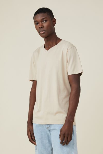Organic V-Neck T-Shirt, CASHEW