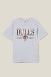 Active Nba Oversized T-Shirt, LCN NBA LIGHT GREY MARLE / CHICAGO BULLS TEXT - alternate image 5
