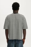 Cropped Fit T-Shirt, WASHED BLACK / VINTAGE WHITE STRIPE - example image 3