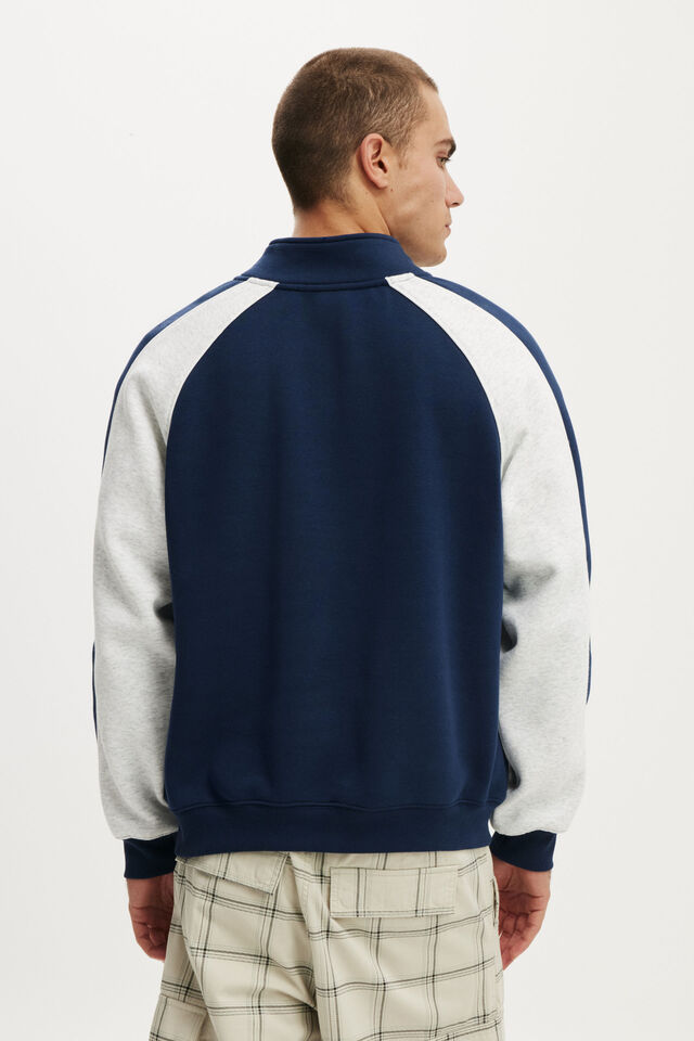 1/4 Zip Graphic Fleece, INDIGO / ATHLETIC MARLE / VALIENTE