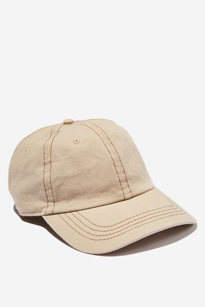 Premium 6 Panel Worker Hat, CASHEW/CHOCOLATE STITCH