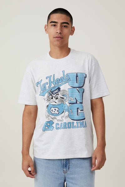 License Loose Fit College T-Shirt, LCN IMG WHITE MARLE/TARHEELS - RAM