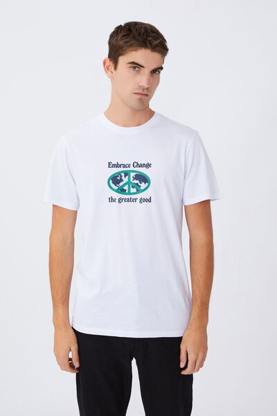 Tbar Art T-Shirt, WHITE/EMBRACE CHANGE