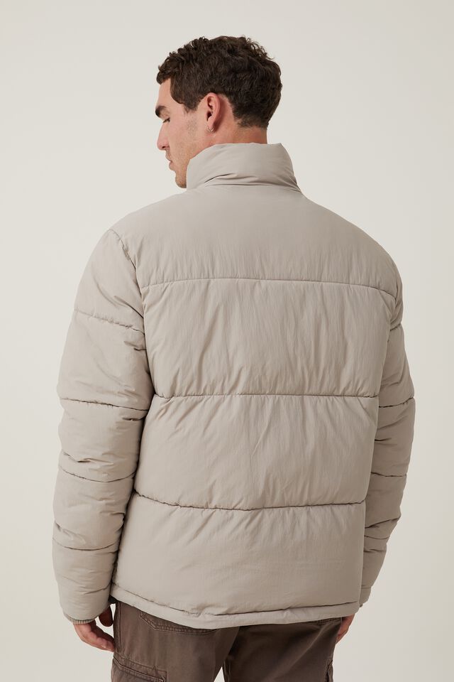 Recycled Puffer Jacket, STONE