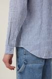 Linen Long Sleeve Shirt, EAST COAST BLUE STRIPE - alternate image 4