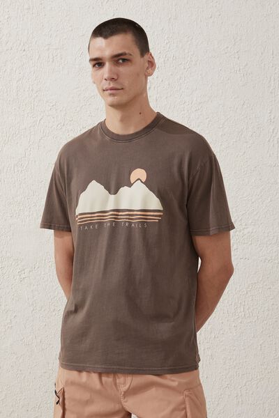 Active Graphic Tee, WASHED CHOCOLATE / TRAILS LANDSCAPE