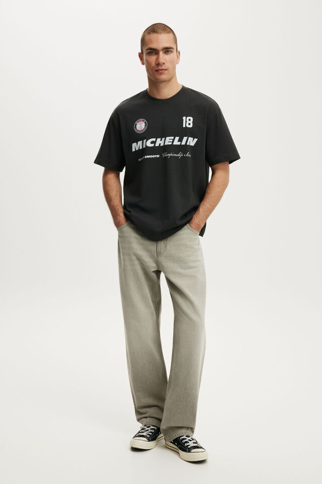 Everyday Fit Exclusive License T-Shirt, LCN MIC WASHED BLACK - MICHELIN - CHAMPIONSHI