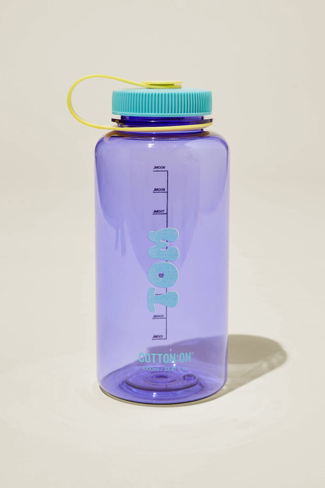 Personalized Hiking Drink Bottle, NAVY/LIGHT BLUE/YELLOW