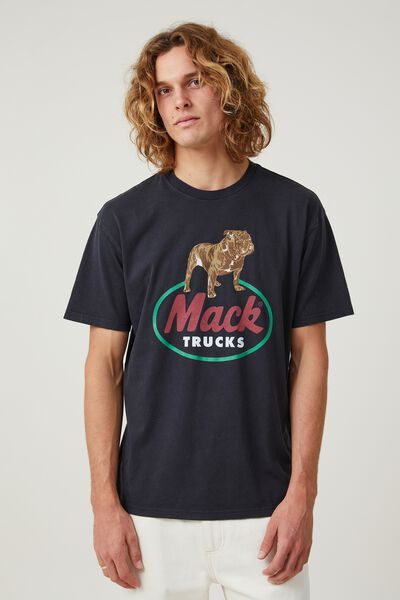 Mack Trucks Loose Fit T-Shirt, LCN MAC BLACK/VINTAGE LOGO