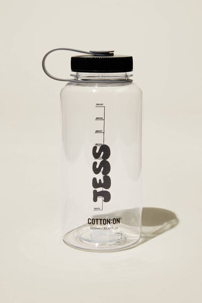 Personalized Hiking Drink Bottle, CLEAR/BLACK/GREY