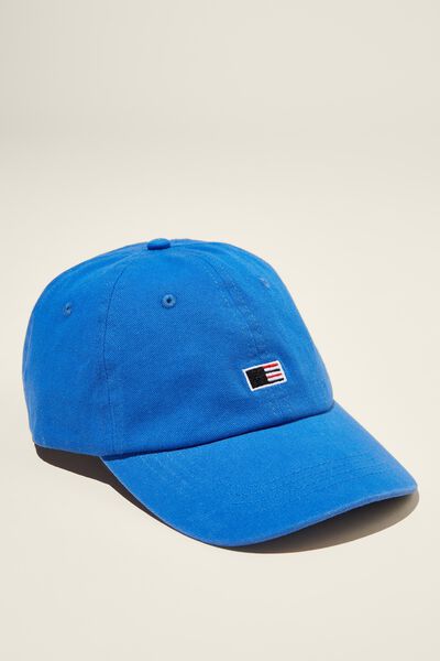 Strap Back Dad Hat, ROYAL BLUE FLAG