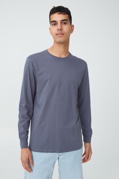 Organic Long Sleeve T-Shirt, DUSTY DENIM