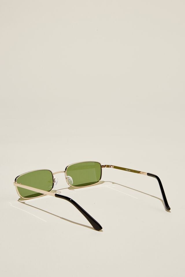 The Streamline Sunglasses, GOLD / BLACK / GREEN
