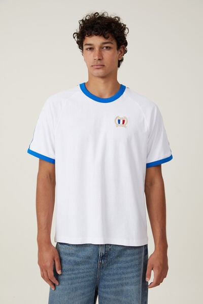 Football T-Shirt, WHITE/SKYDIVER BLUE