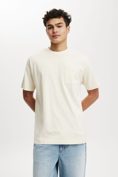 Box Fit Pocket T-Shirt, CREAM PUFF