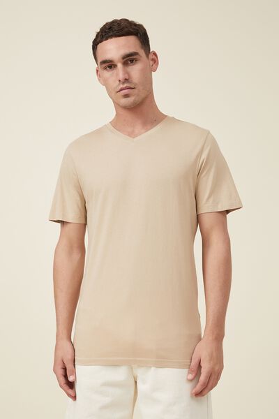 Organic V-Neck T-Shirt, STONE CLAY