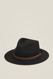 Wide Brim Felt Hat, BLACK - alternate image 1
