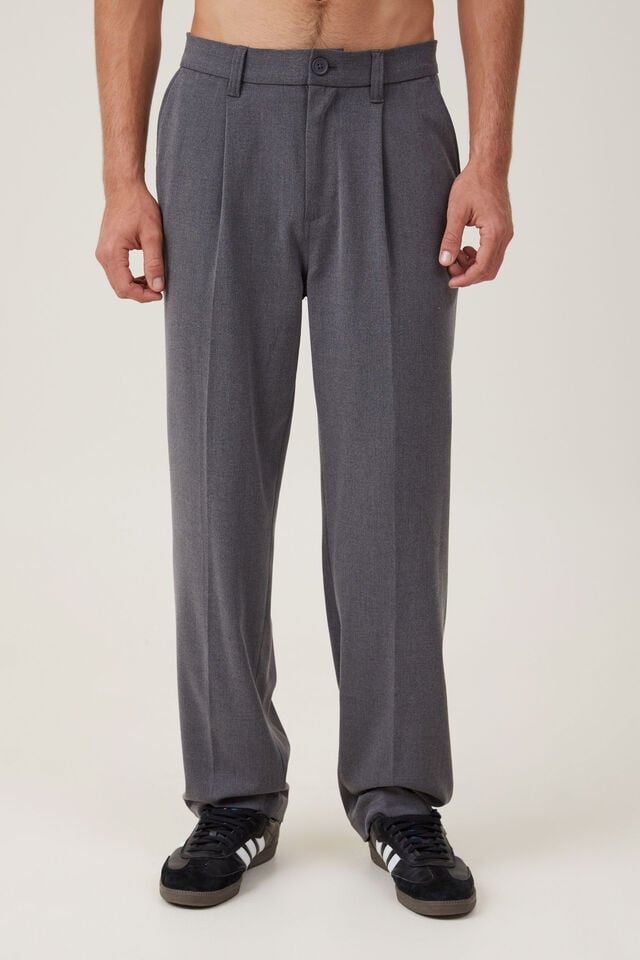 Relaxed Pleated Pant, CHARCOAL