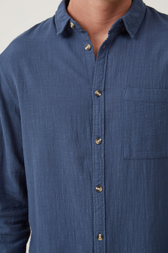 Portland Long Sleeve Shirt, ORION BLUE CHEESECLOTH