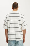 Box Fit Short Sleeve Polo, OFF WHITE STRIPE - example image 3
