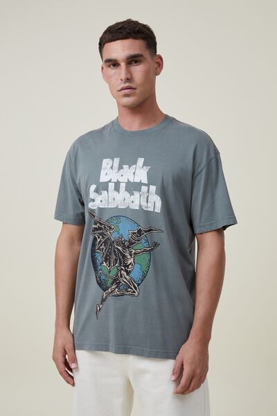 Camiseta - Premium Loose Fit Music T-Shirt, LCN BRA NORI GREEN/BLACK SABBATH - WORLDWIDE