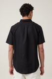 Linen Short Sleeve Shirt, BLACK - alternate image 3