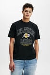 NBA Los Angeles Lakers Loose Fit T-Shirt, LCN NBA BLACK / LAKERS - ARCHED STARS - alternate image 1