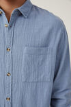 Portland Long Sleeve Shirt, STEEL BLUE CHEESECLOTH - alternate image 4