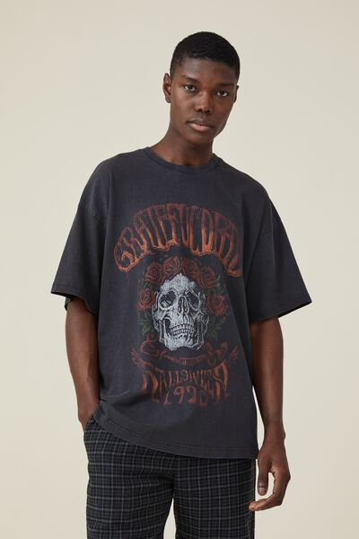 Oversized Vintage T-Shirt, LCN WMG BLACK/GRATEFUL DEAD HALLOWEEN