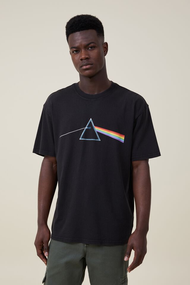 Pink Floyd Loose Fit T-Shirt, LCN PER WASHED BLACK/DARK SIDE OF THE MOON CH