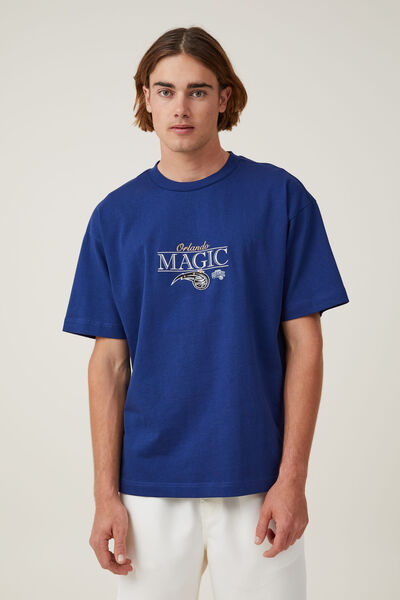 Nba Box Fit T-Shirt, LCN NBA LIMOGES BLUE/ORLANDO MAGIC SCRIPT