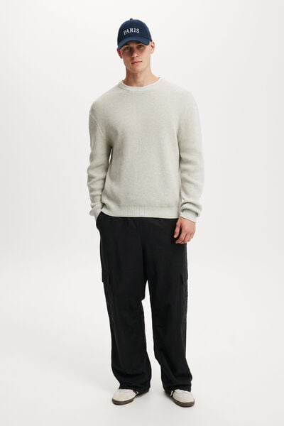 Baggy Resort Cargo Pant, BLACK HERRINGBONE