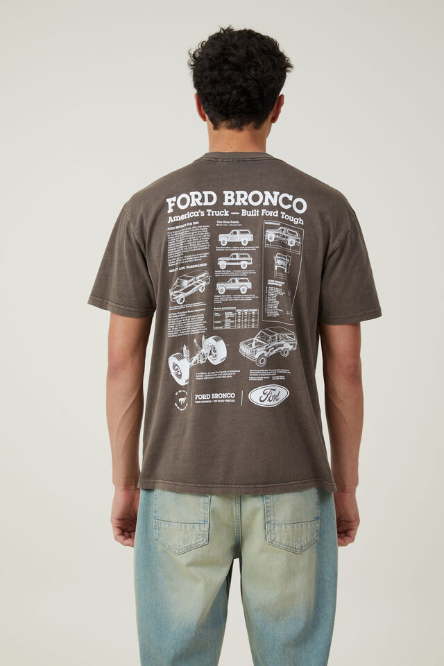 Ford Loose Fit T-Shirt, LCN FOR WASHED CHOCOLATE/BRONCO BLUEPRINT