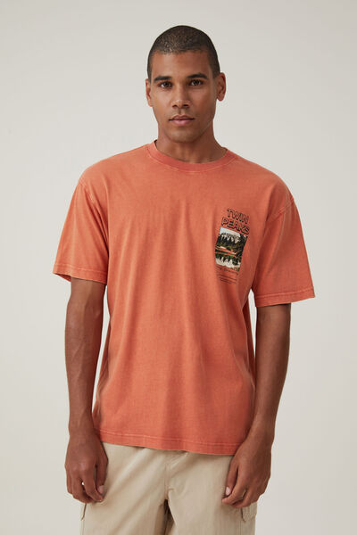 Premium Loose Fit Art T-Shirt, BURNT JAFFA/TWIN PEAKS