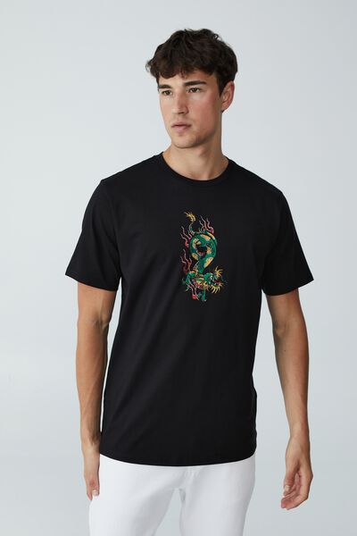 Tbar Art T-Shirt, BLACK/CRAZY DRAGON