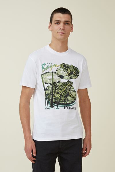 Premium Loose Fit Art T-Shirt, WHITE/THE BAYOU STATE