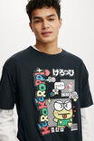 Kerokerokeroppi Box Fit T-Shirt, LCN SAN WASHED BLACK/KEROPPI MANGA - alternate image 4