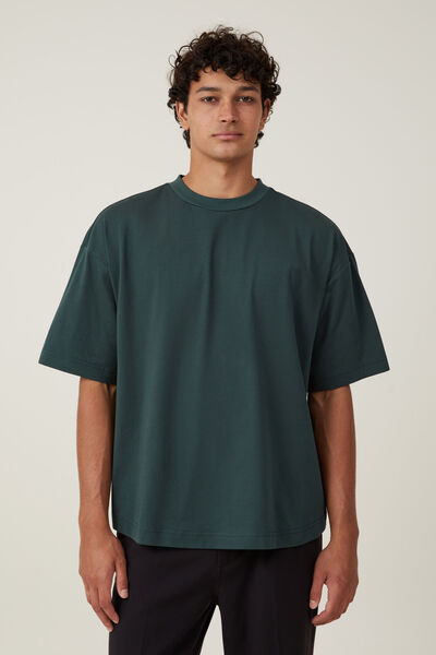 Box Fit Scooped Hem T-Shirt, FOREST