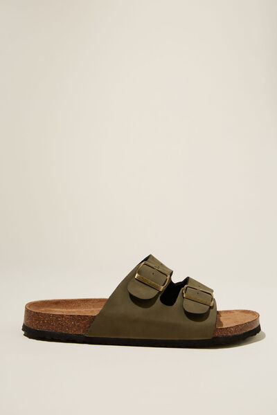 Double Buckle Sandal, KHAKI