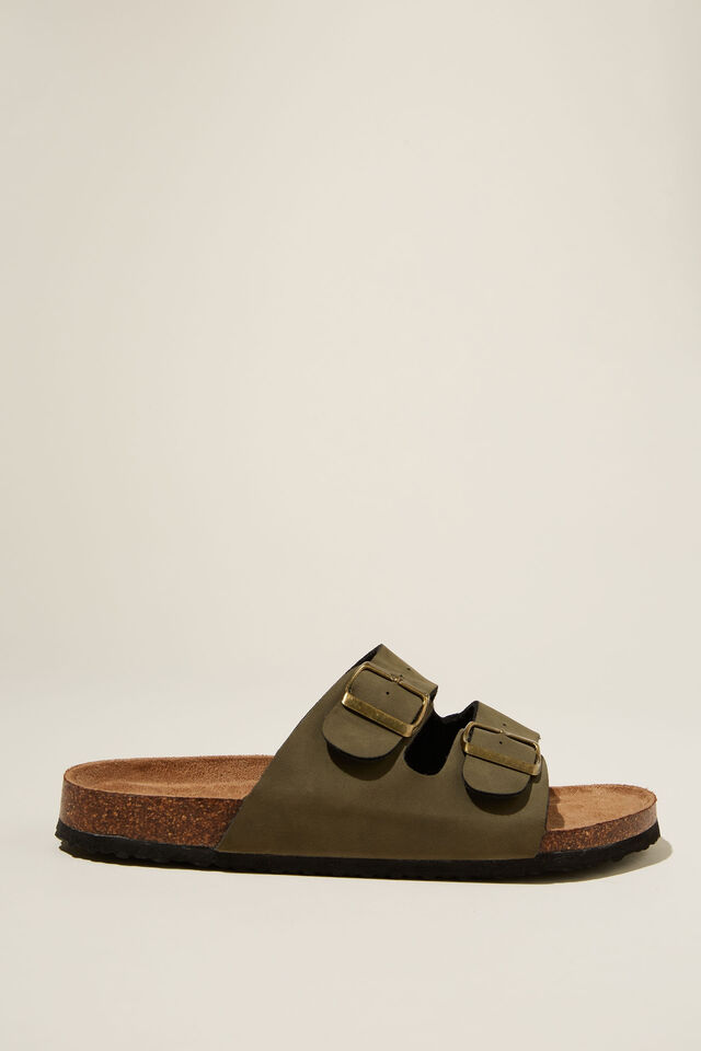 Double Buckle Sandal, KHAKI