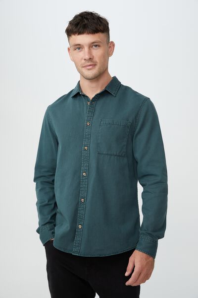 Camden Long Sleeve Shirt, DEEP SEA TWILL