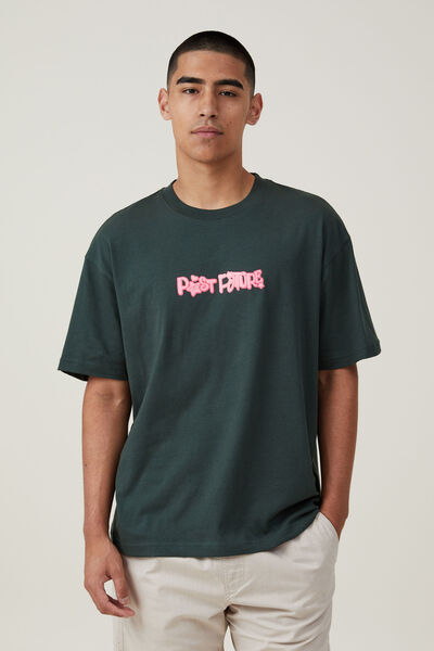 Loose Fit Art T-Shirt, PINENEEDLE GREEN/PAST FUTURE RECORDS
