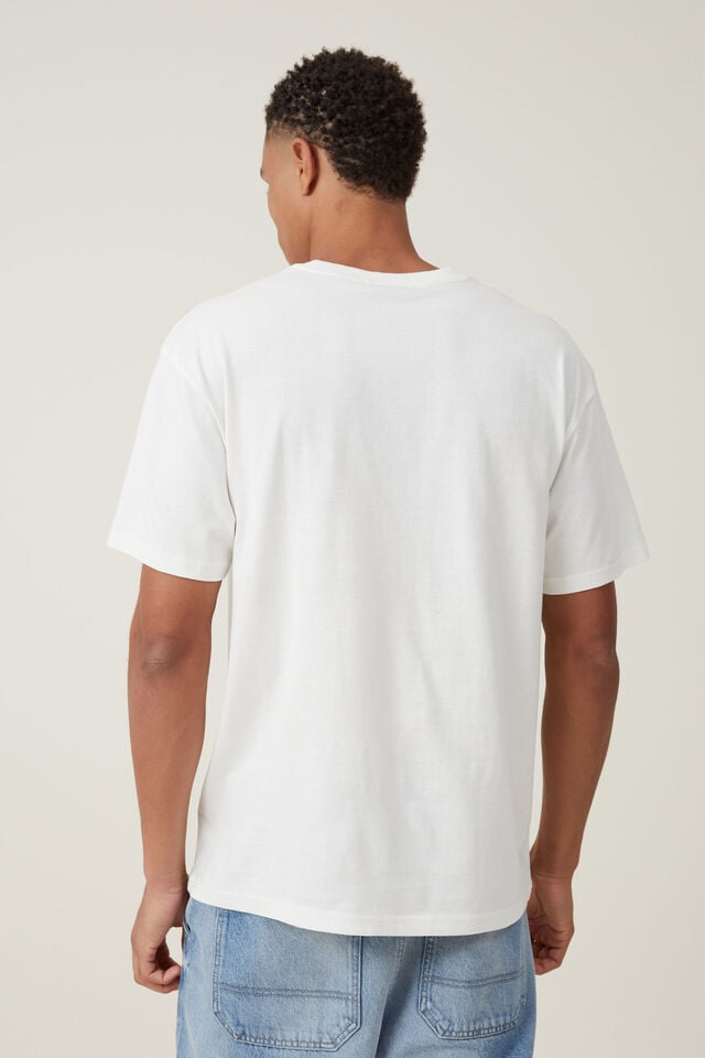 Loose Fit Music T-Shirt, LCN BRA VINTAGE WHITE/POP SMOKE - AIRBRUSH