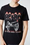 Tbar Collab Music T-Shirt, LCN PER BLACK/ACDC - CANNON