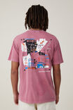 Basquiat Loose Fit T-Shirt, LCN BSQ RASPBERRY/LIGHTNING - alternate image 3