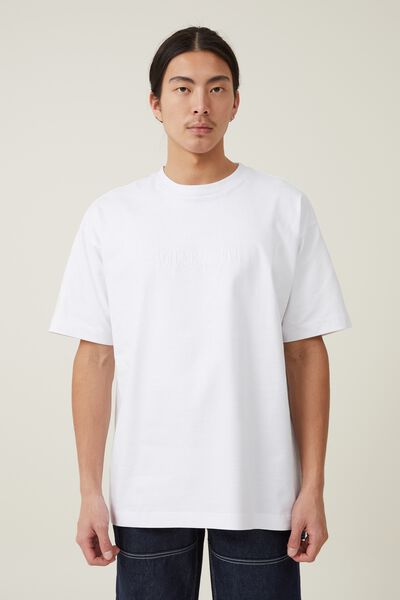 Box Fit Text T-Shirt, WHITE/VOLUME ARCHIVE