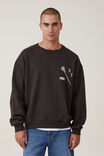 Box Fit College Crew Sweater, WASHED BLACK / NY LACROSSE - alternate image 1